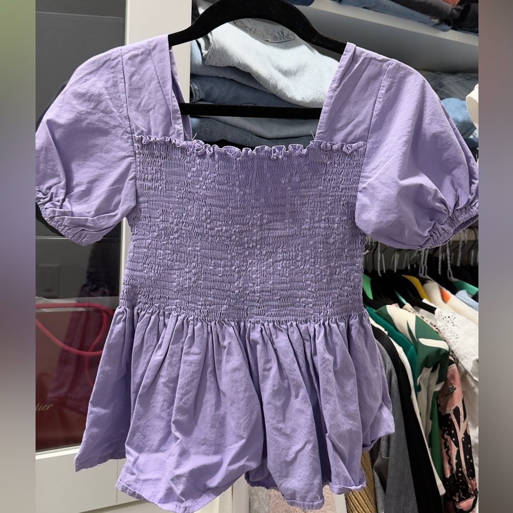 Lavender Smocked Women's Top